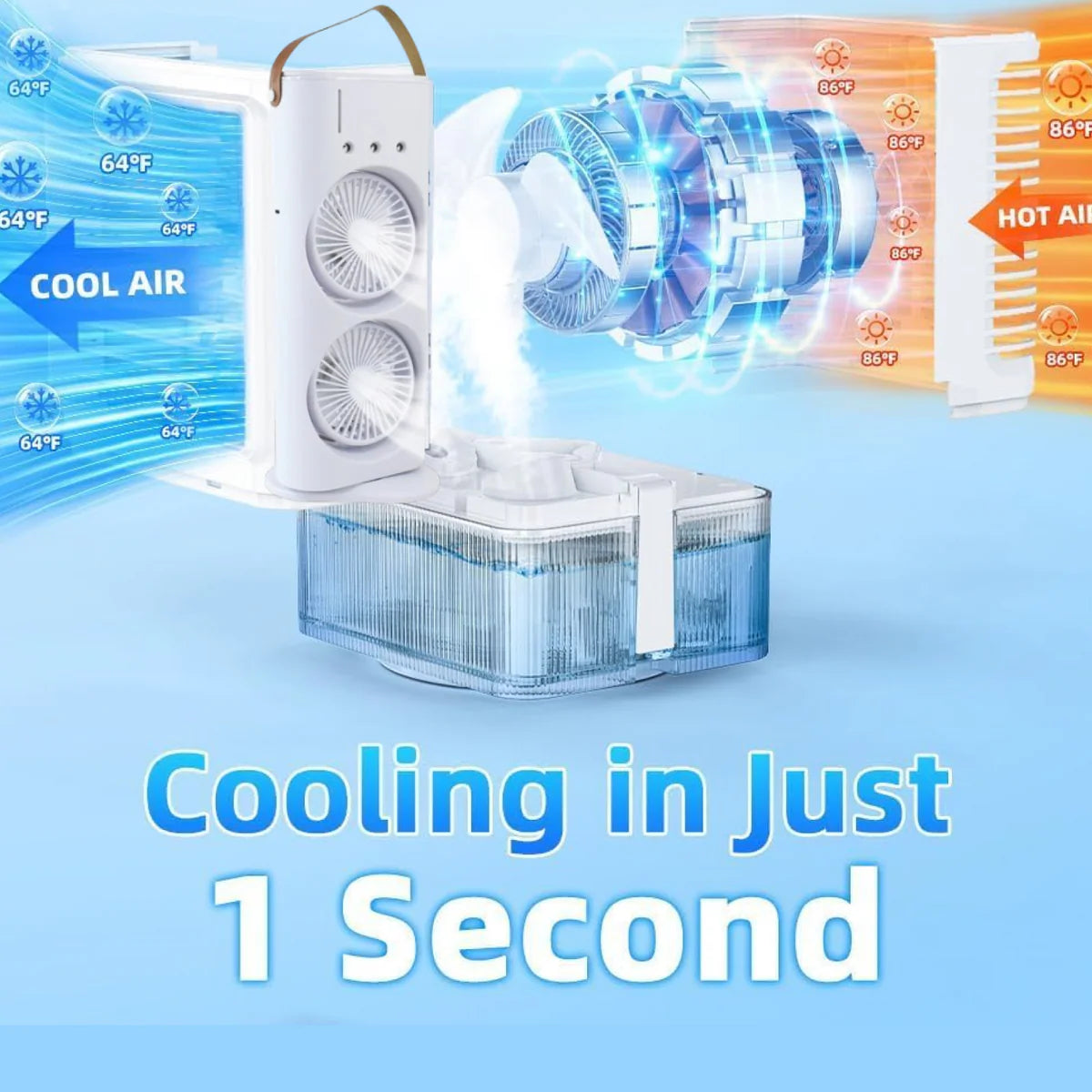 Electric Fan Desktop Double-Head Powerful Air Cooler (1 Pc / With Remote / Plug and Play)