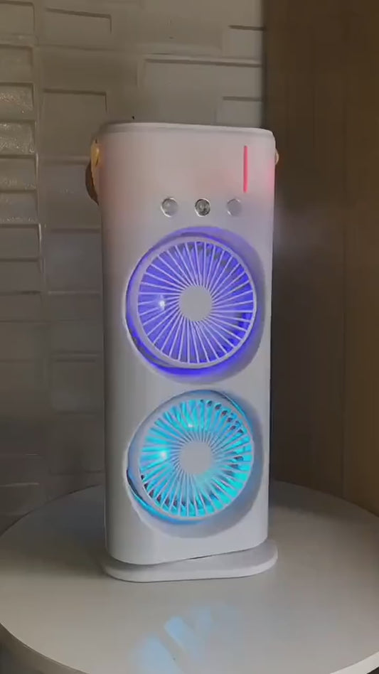 Electric Fan Desktop Double-Head Powerful Air Cooler (1 Pc / With Remote / Plug and Play)