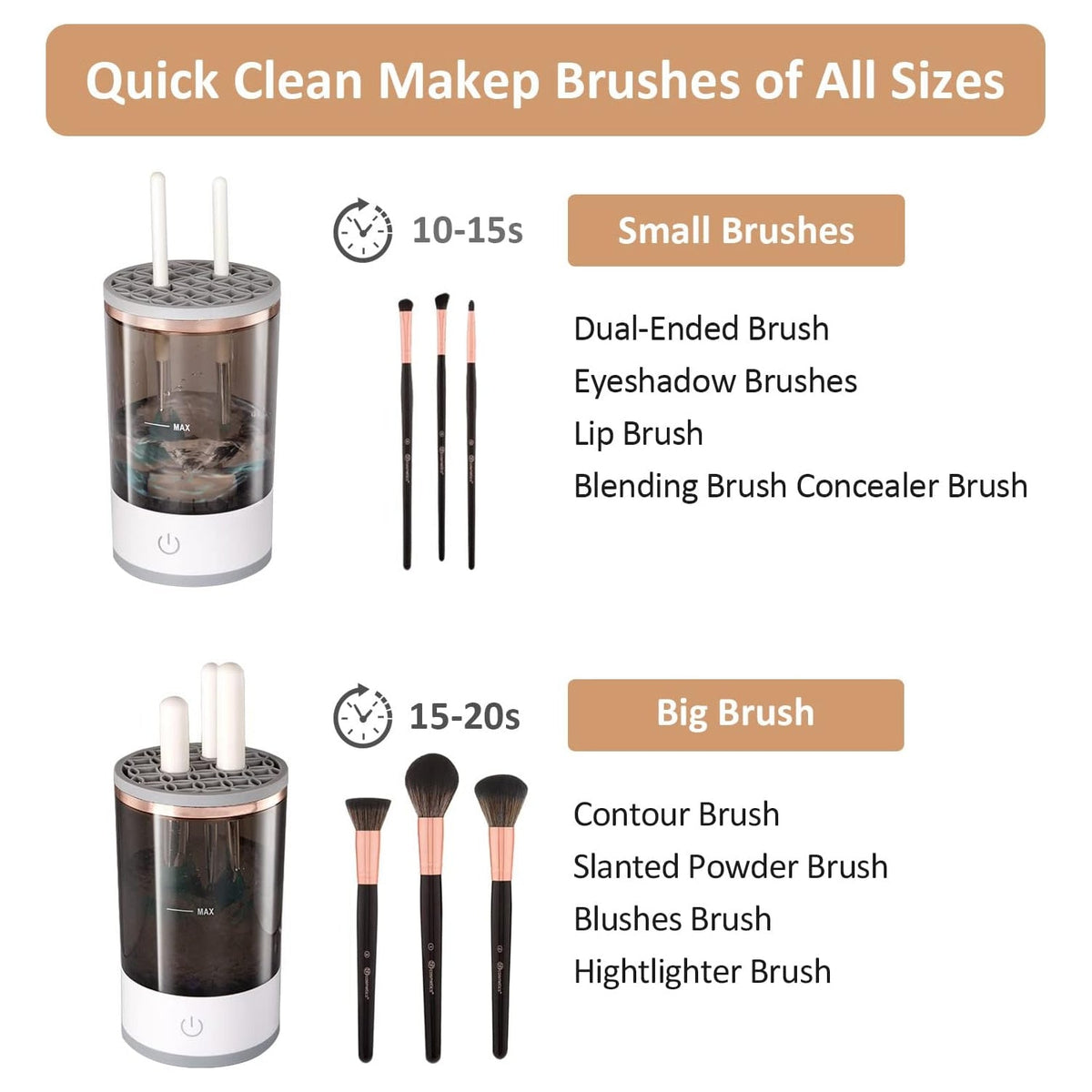 Automatic Makeup Brush Cleaner Fast Electric Brush Cleaner (1 Pc)