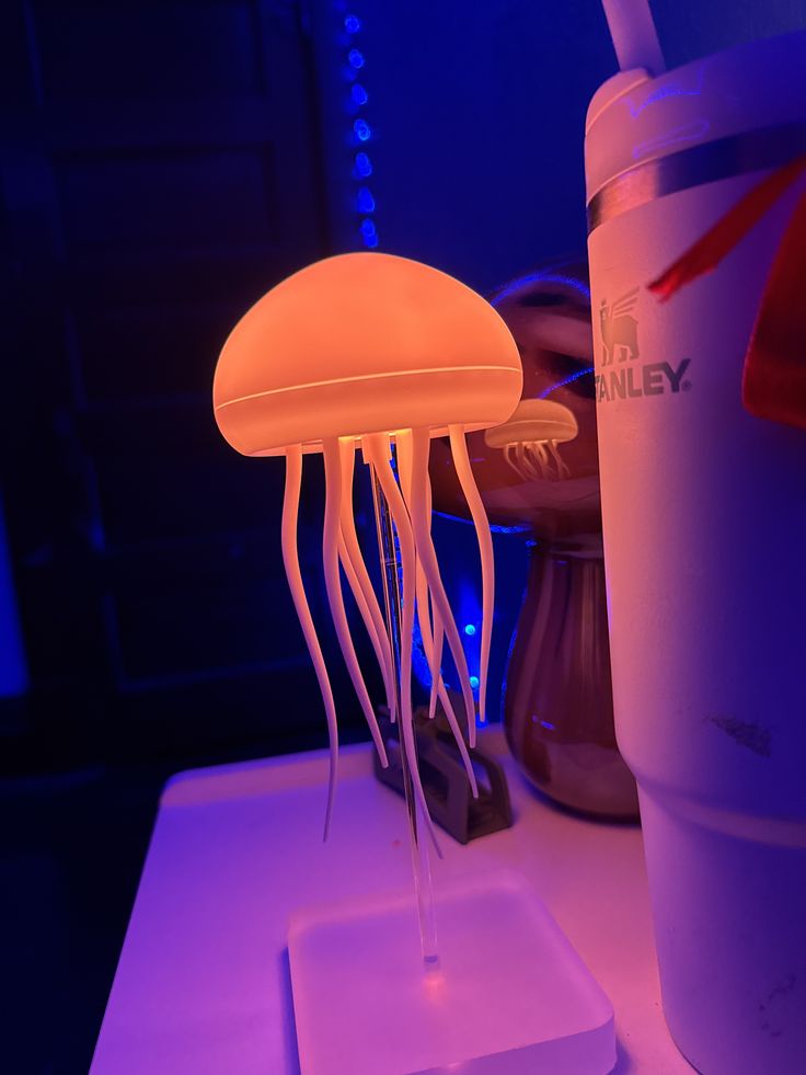 Jellyfish Lamp 7-Colour Changing Nursery Night Light with Rotating Mode for Kids, Baby Room Decor, Aesthetic Gifts for Girls, Boys, Friends & Ocean Lovers Night