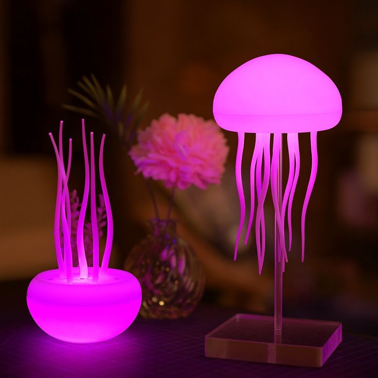 Jellyfish Lamp 7-Colour Changing Nursery Night Light with Rotating Mode for Kids, Baby Room Decor, Aesthetic Gifts for Girls, Boys, Friends & Ocean Lovers Night