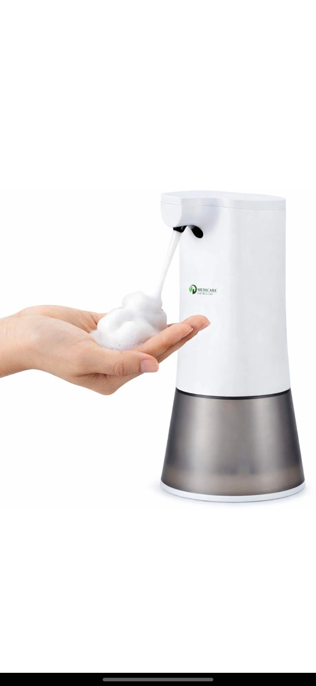 D MEDICARE

Automatic Foam Soap Dispenser | Rechargeable Battery Intelligent Sensing 350 ml Foam, Gel, Liquid, Shampoo Dispenser (White, Grey)
