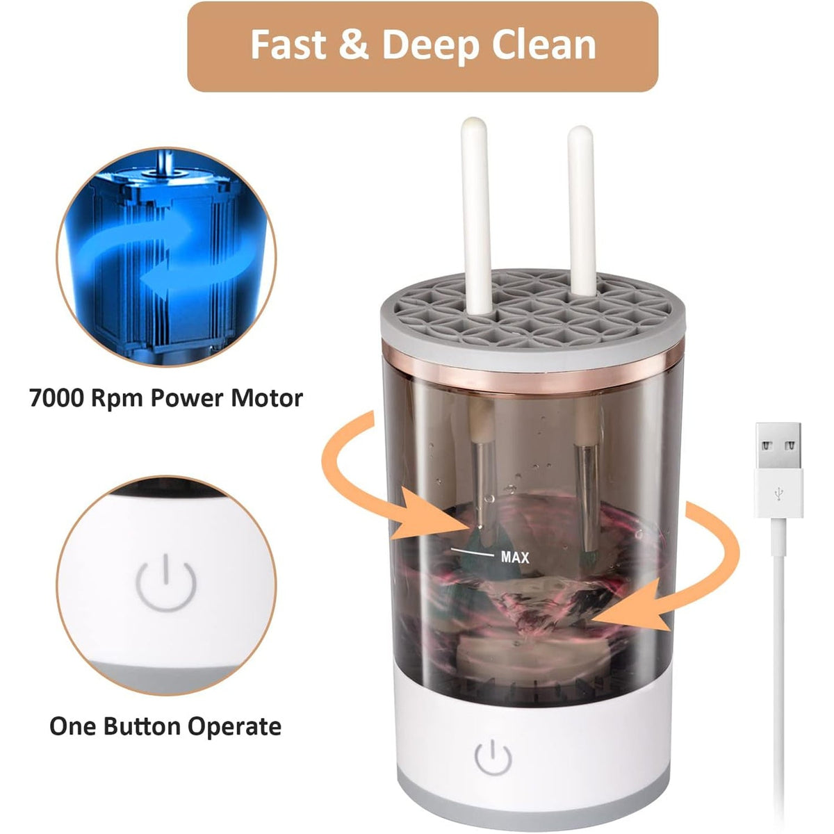 Automatic Makeup Brush Cleaner Fast Electric Brush Cleaner (1 Pc)