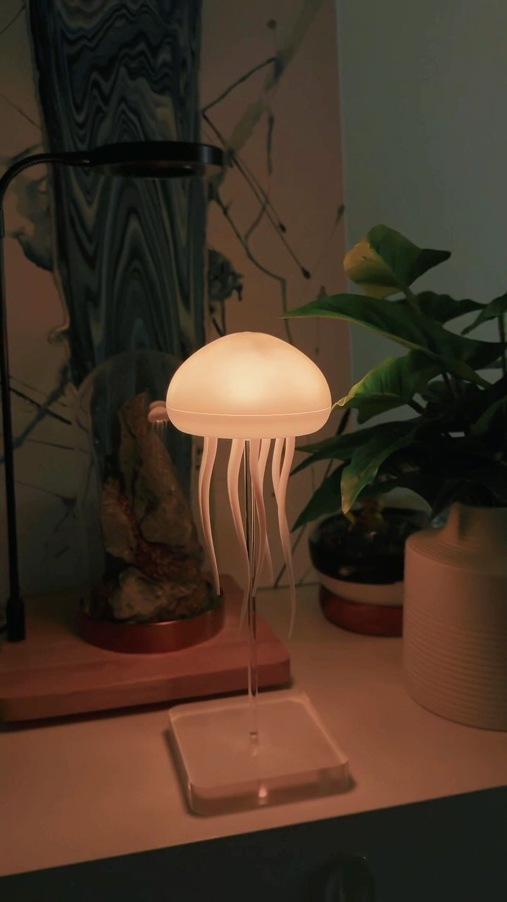 Jellyfish Lamp 7-Colour Changing Nursery Night Light with Rotating Mode for Kids, Baby Room Decor, Aesthetic Gifts for Girls, Boys, Friends & Ocean Lovers Night